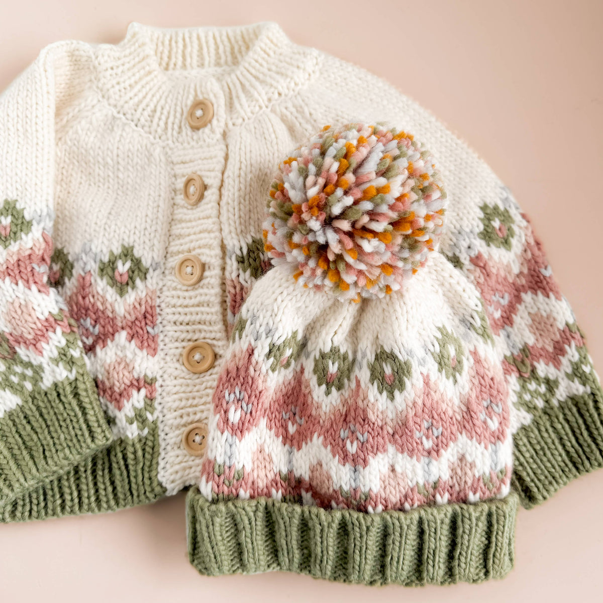 Fairisle Knit Hat Pastel Baby Girl Kids Holiday Accessory