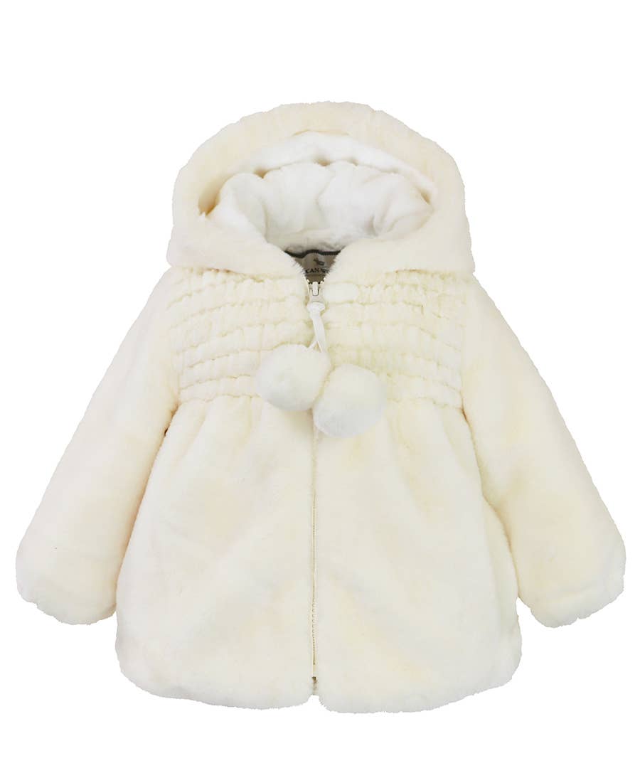 Widgeon Smocked Jacket  Vanilla Puff Faux Fur, 6958-VPF '24: Vanilla Puff- VPF / 4T