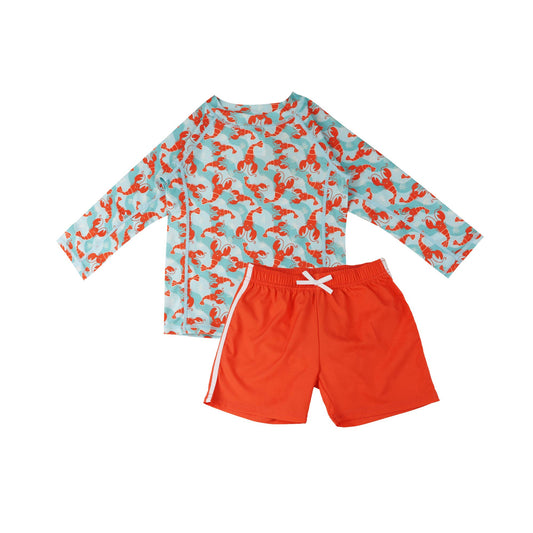 Boys Swim Top & Swim Shorts Set - Logan Lobster