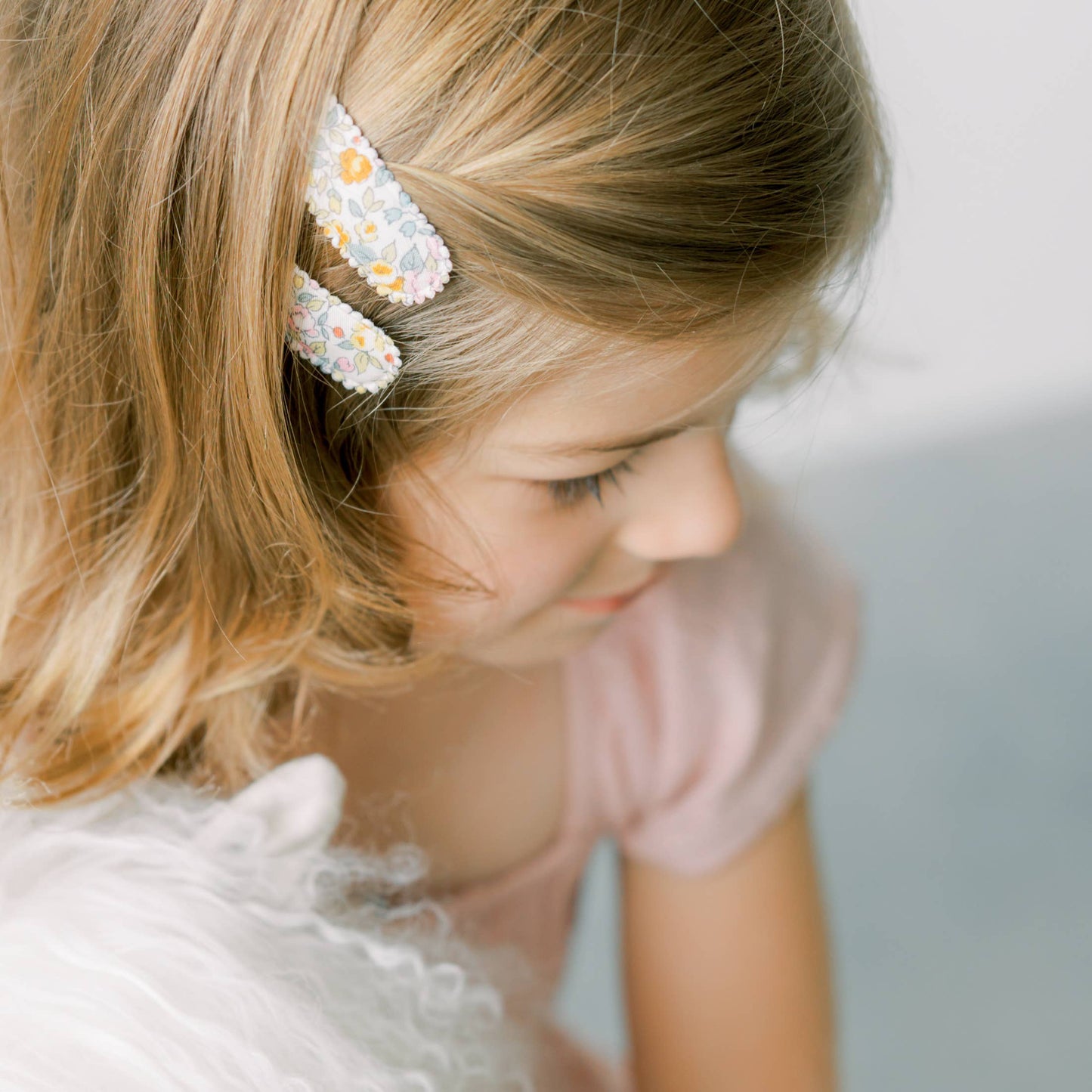 Isla Yellow Floral Fabric Hair Clips