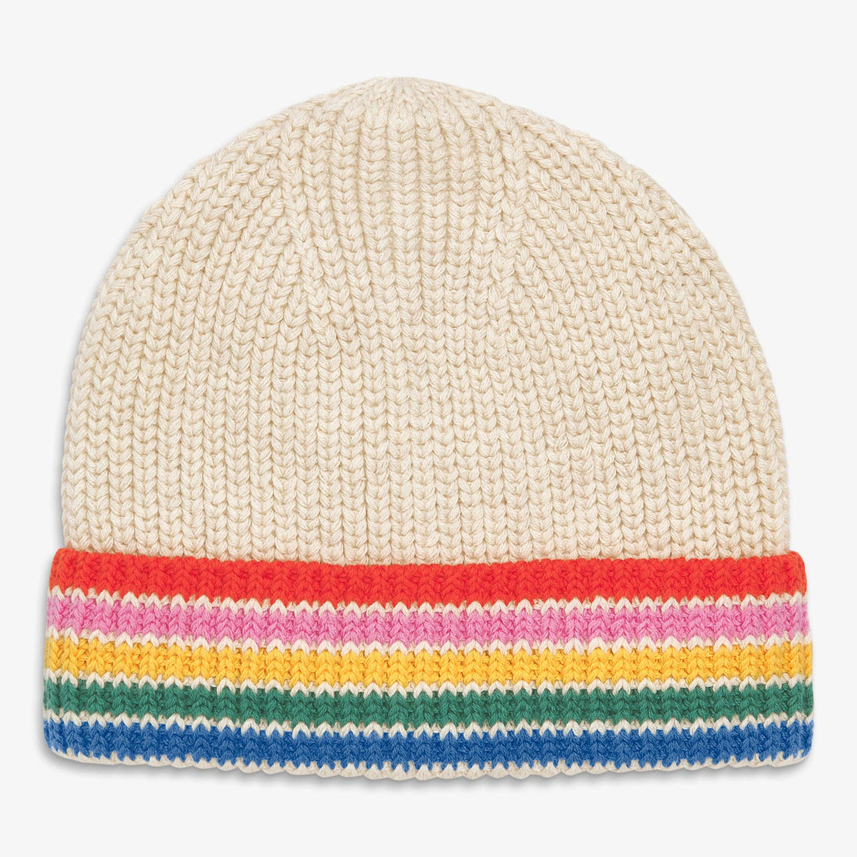 Baby knit beanie in rainbow stripe