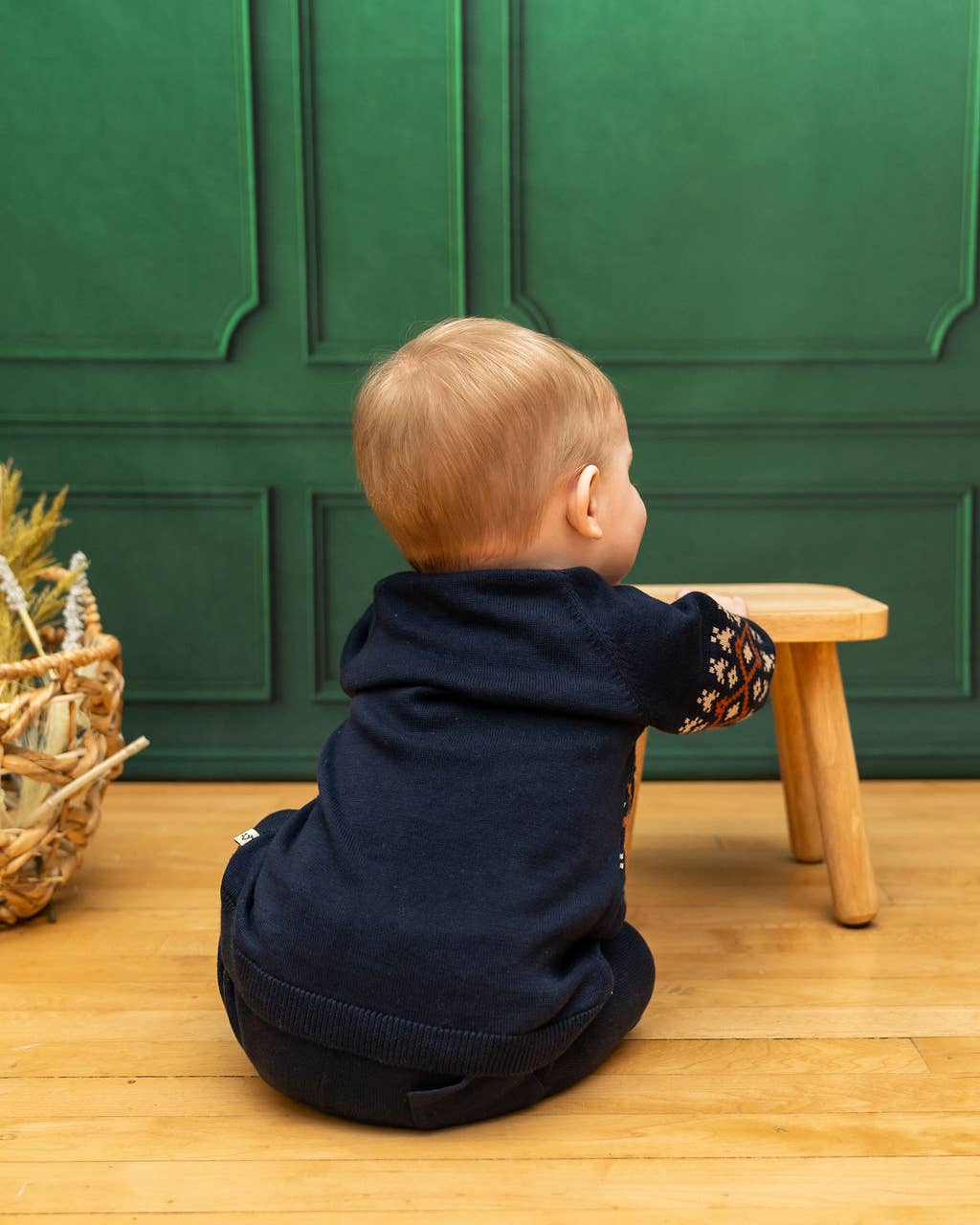 Fair Isle Raglan Sleeve Baby Pullover Sweater (Organic)