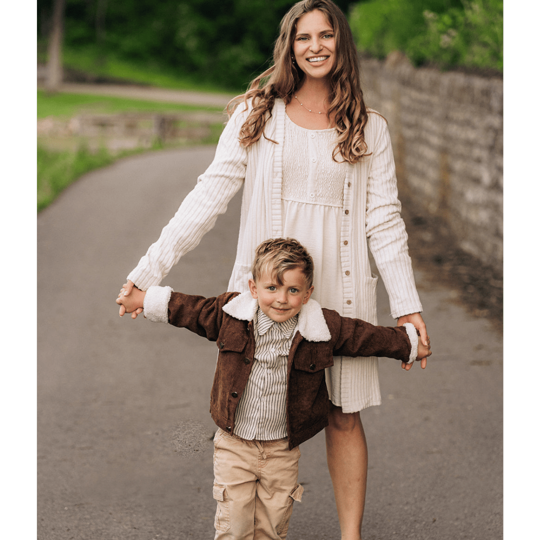 Sherpa Collar Coffee Brown Corduroy Jacket-Child