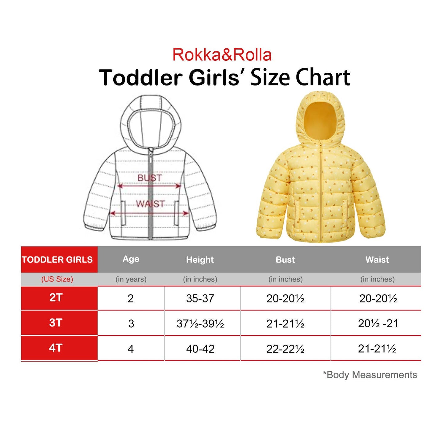 Toddler Girls' Lightweight Puffer Jacket Baby Winter Coat