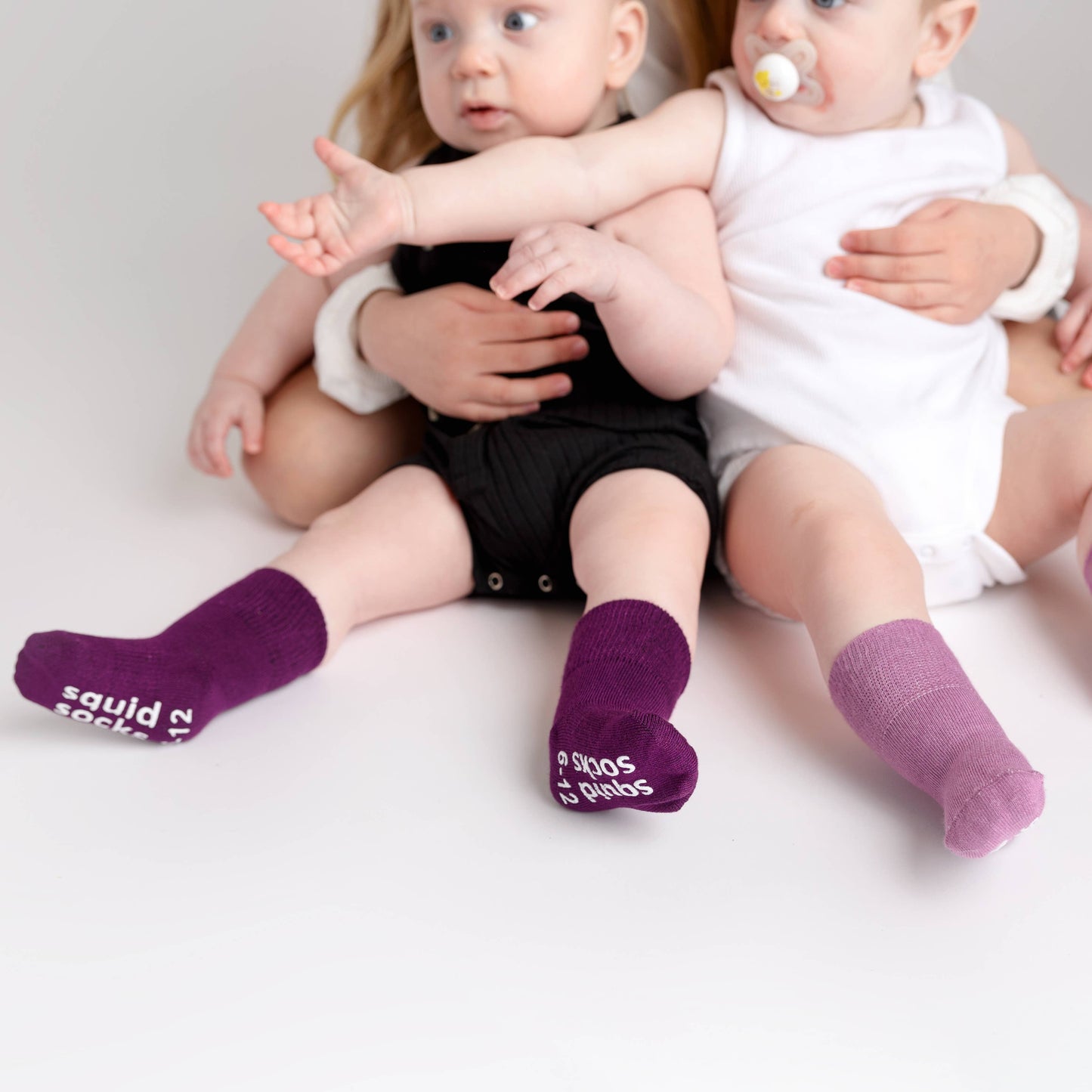 Orchid - Non-Slip Baby Socks in Lilac, Lavender, Plum Colors