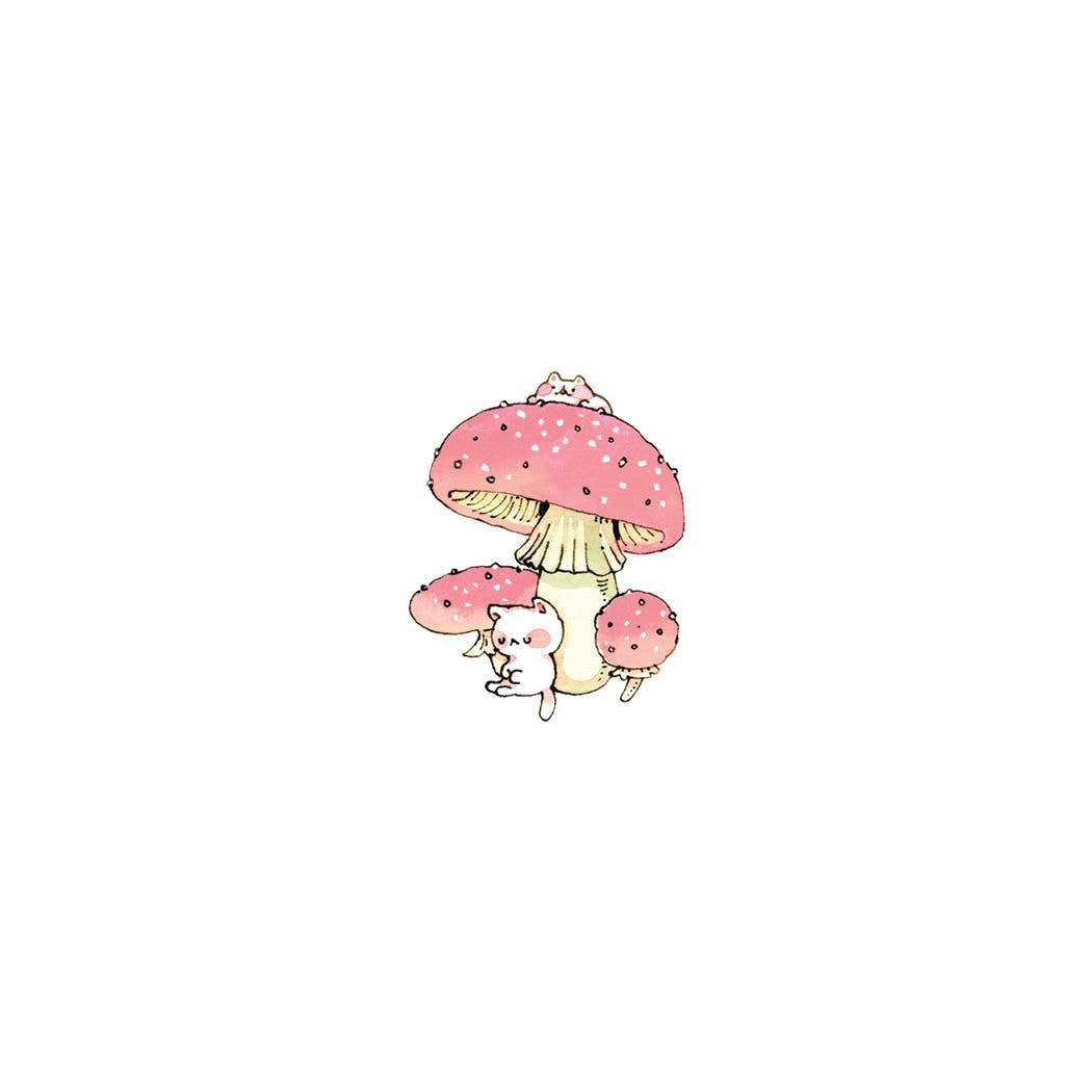Shroom Kittens Tattoo Pair
