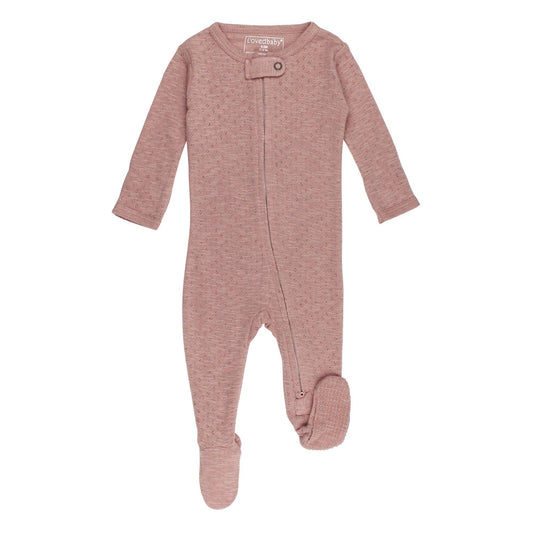 Taffy | Organic Pointelle Zipper Footie