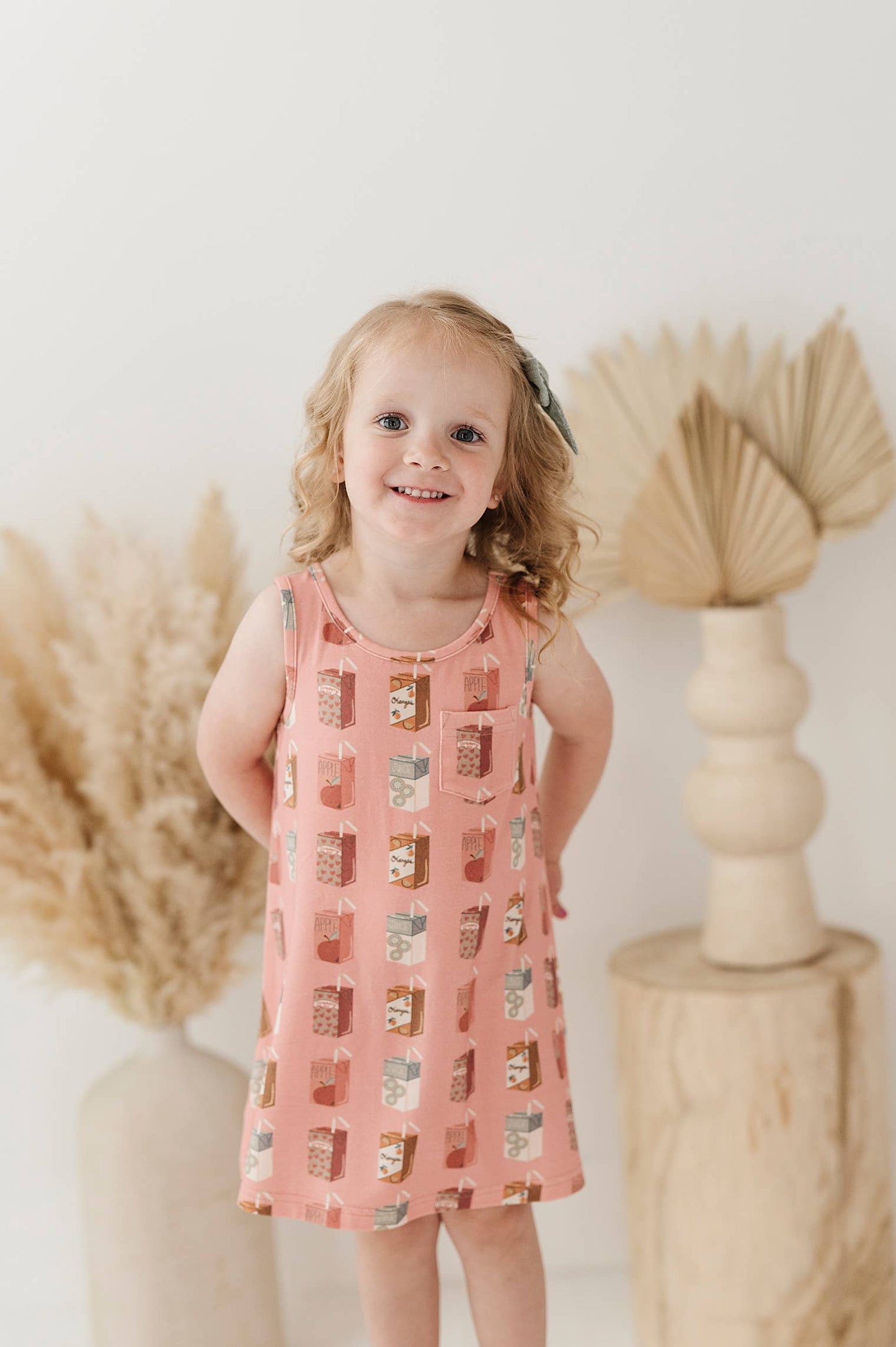 Girl's Pocket Tank Dress in Juice Box