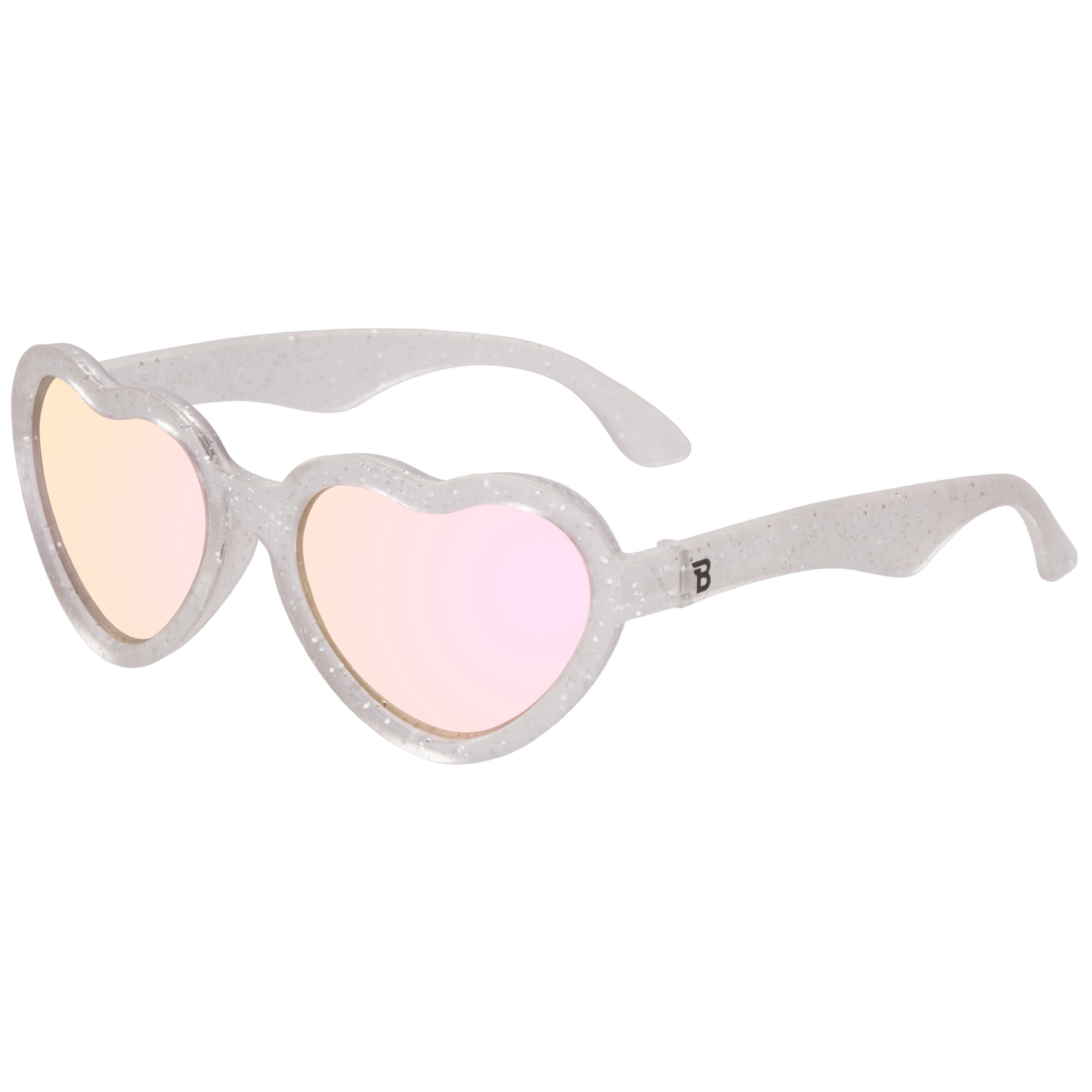 Silver Shimmer Hearts with Pink Mirrored Lens