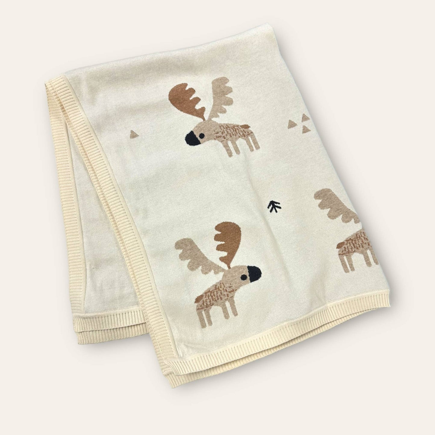 Moose - Organic Cotton Jacquard Knit Baby Blanket