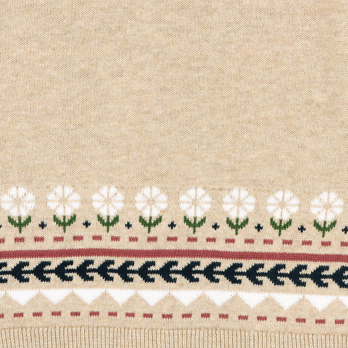 Fair Isle Baby Girl Sweater Knit Dress (Organic Cotton)
