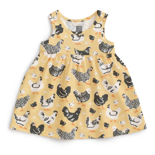 Alna Baby Dress - Chicken Family Yellow