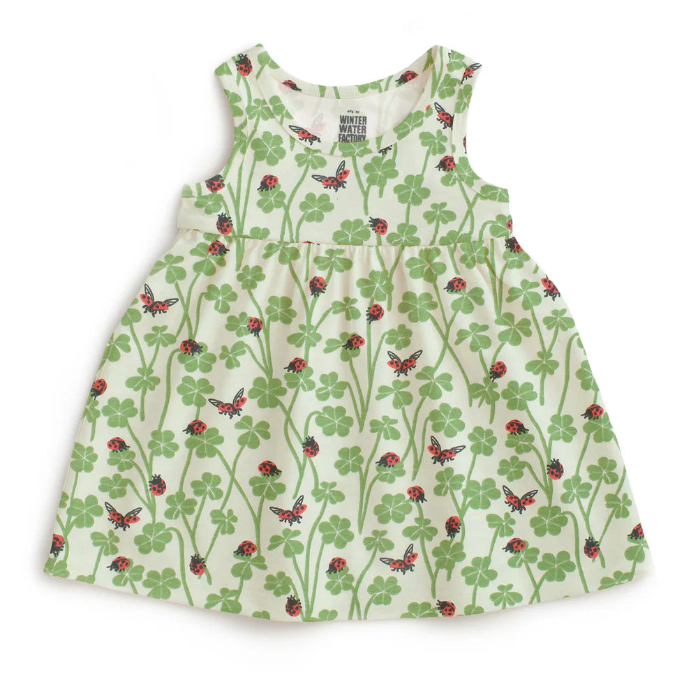 Alna Baby Dress - Clover & Ladybugs Green