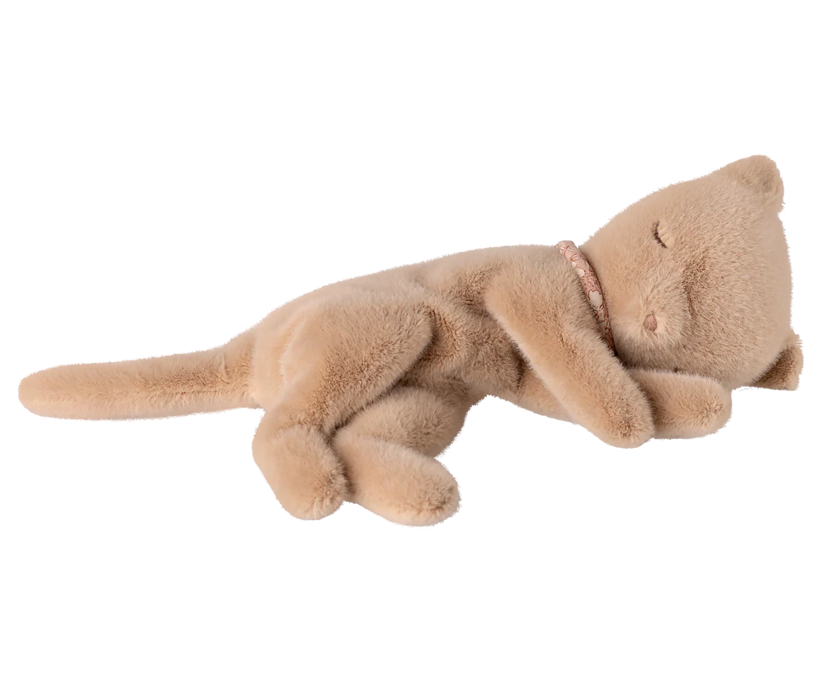 Sleeping Kitten Plush- Cream Peach