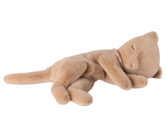 Sleeping Kitten Plush- Cream Peach