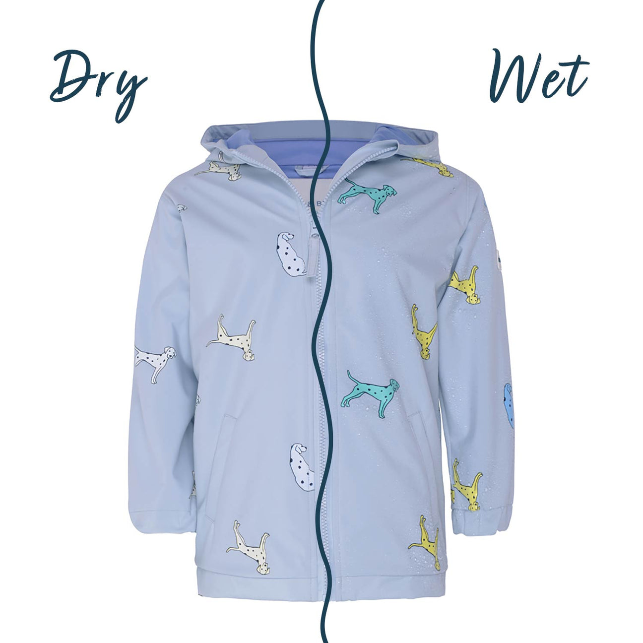 Holly & Beau Packaway Color-Changing Raincoat | Dalmatian