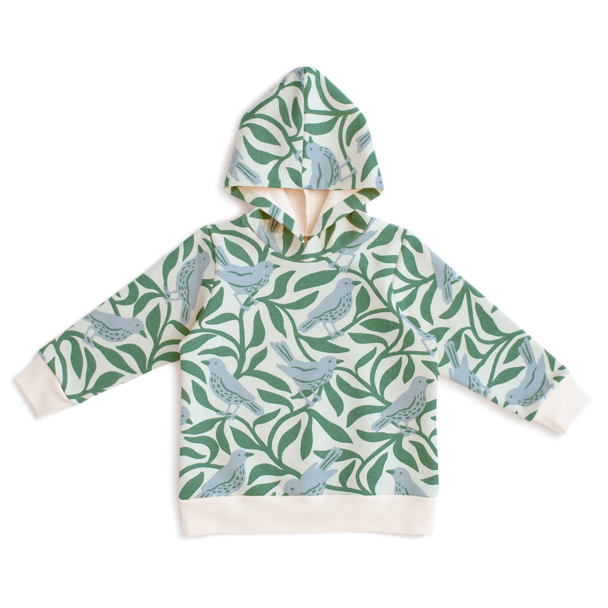 Hoodie - Birds Blue & Green