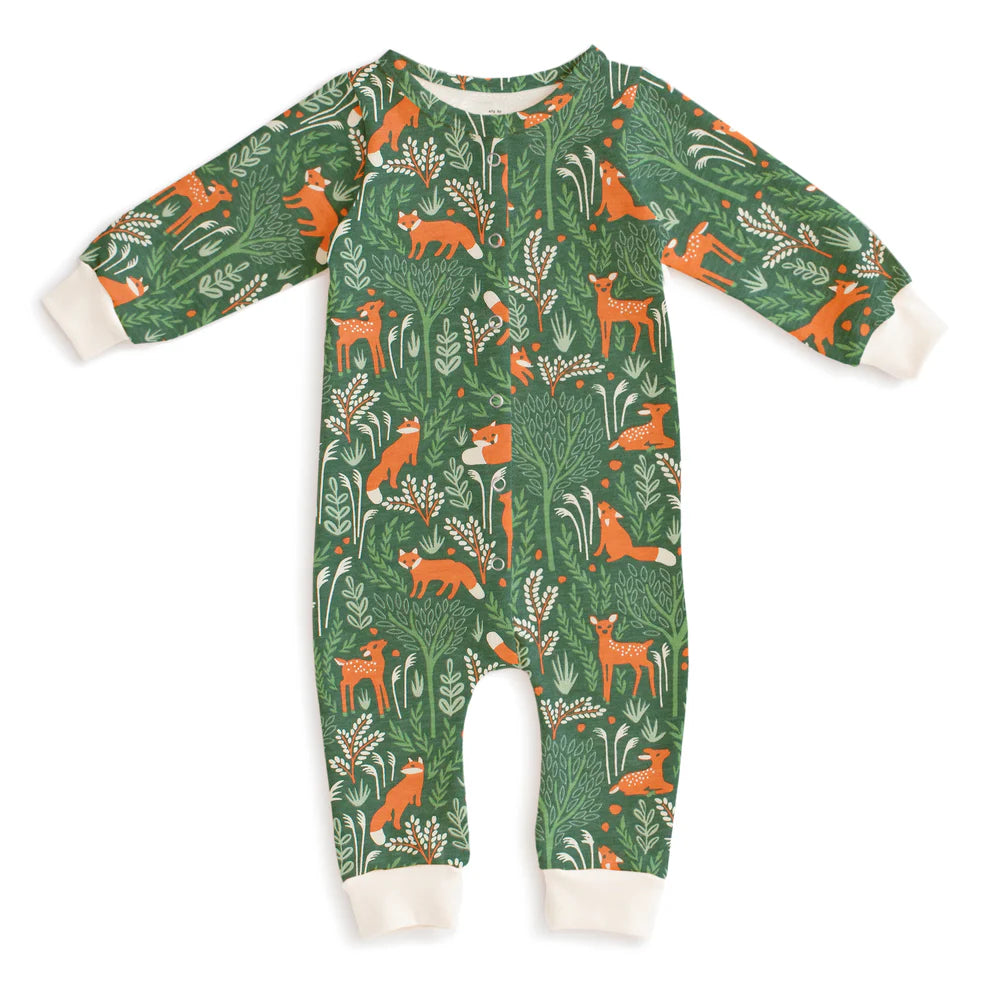 French Terry Jumpsuit | Deer & Foxes Green