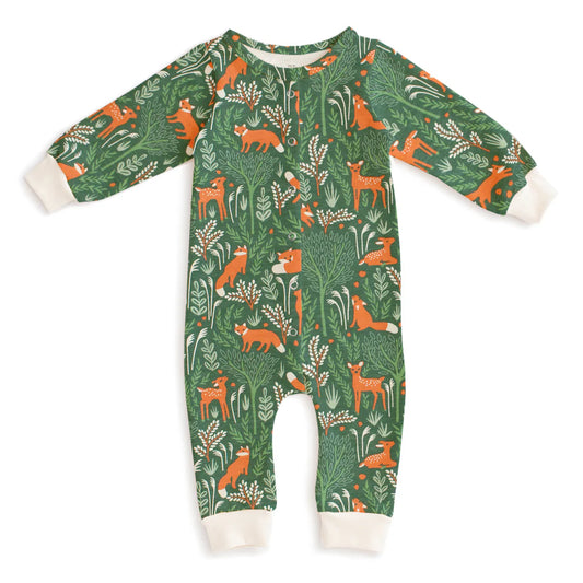French Terry Jumpsuit | Deer & Foxes Green