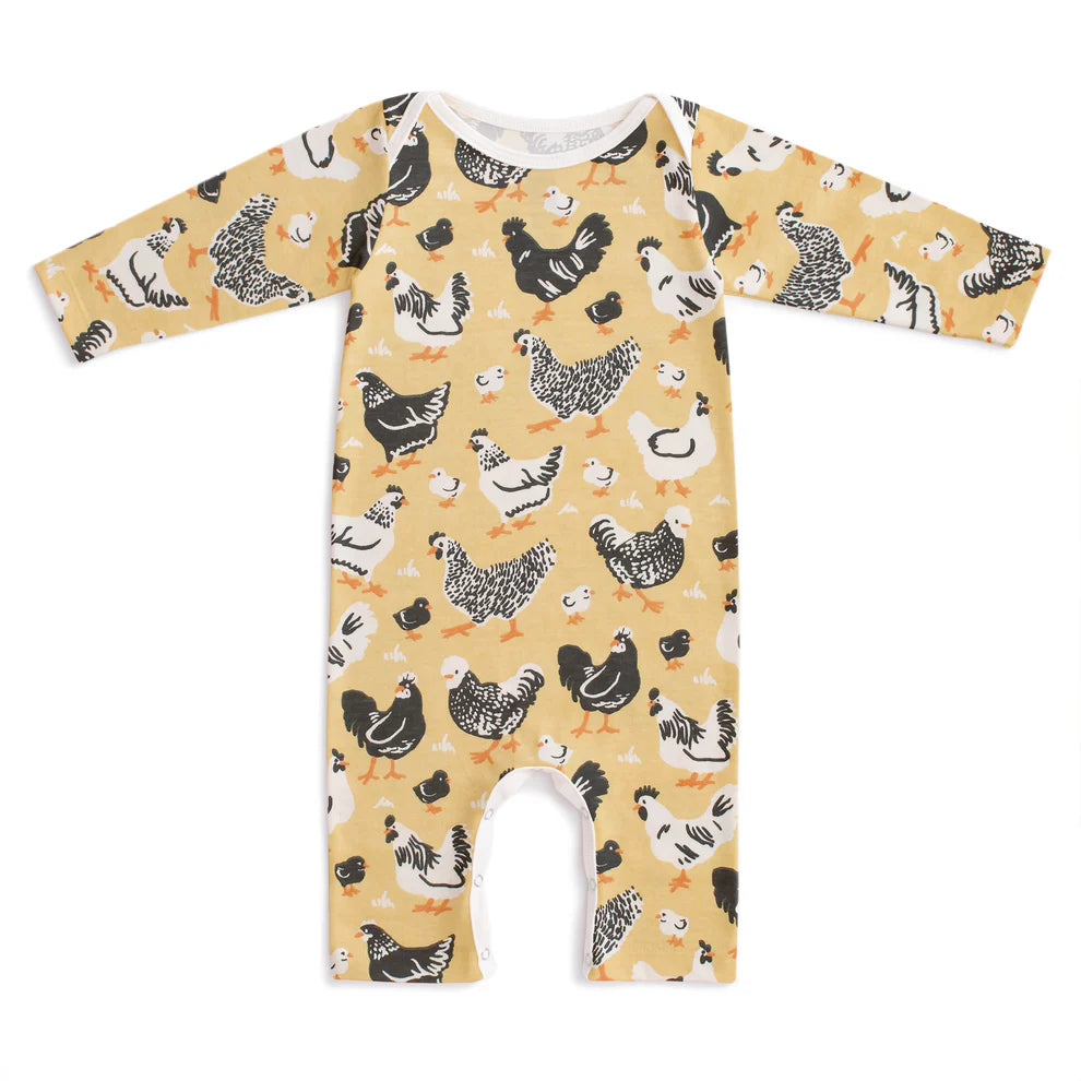 Long-Sleeve Romper - Chicken Family