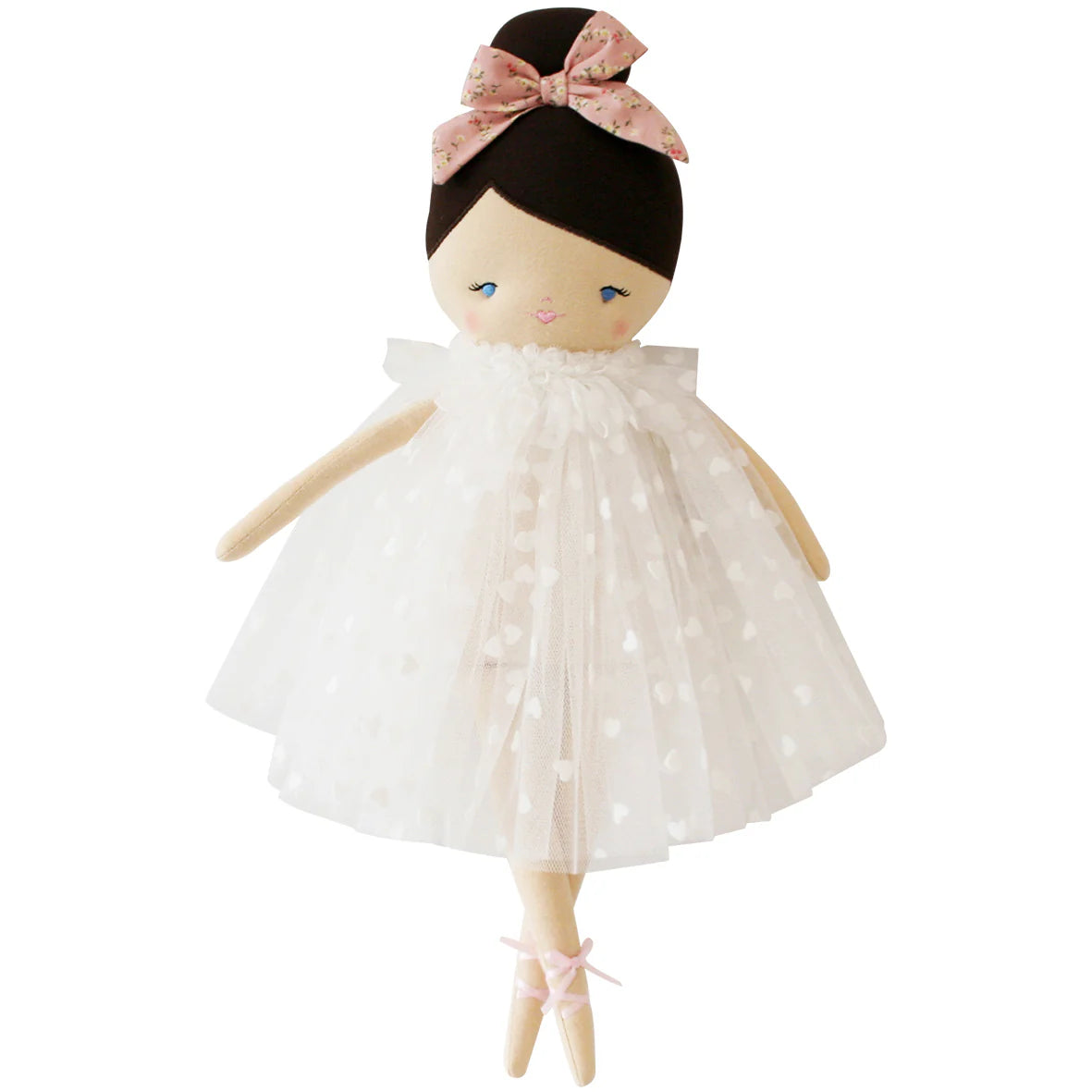Mia Doll – White Flocked Heart Dress