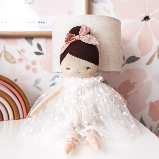 Mia Doll – White Flocked Heart Dress