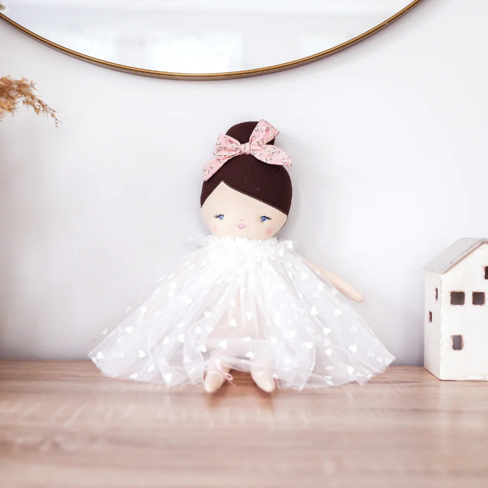 Mia Doll – White Flocked Heart Dress