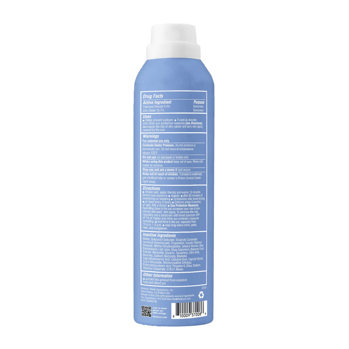 ThinkSport Mineral Sunscreen Spray SPF 50 | Sport