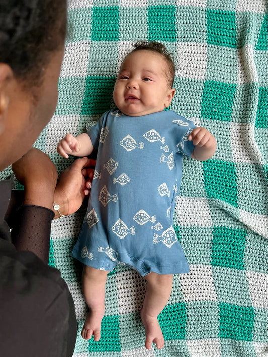 Baby Romper - Flounder | Indigo