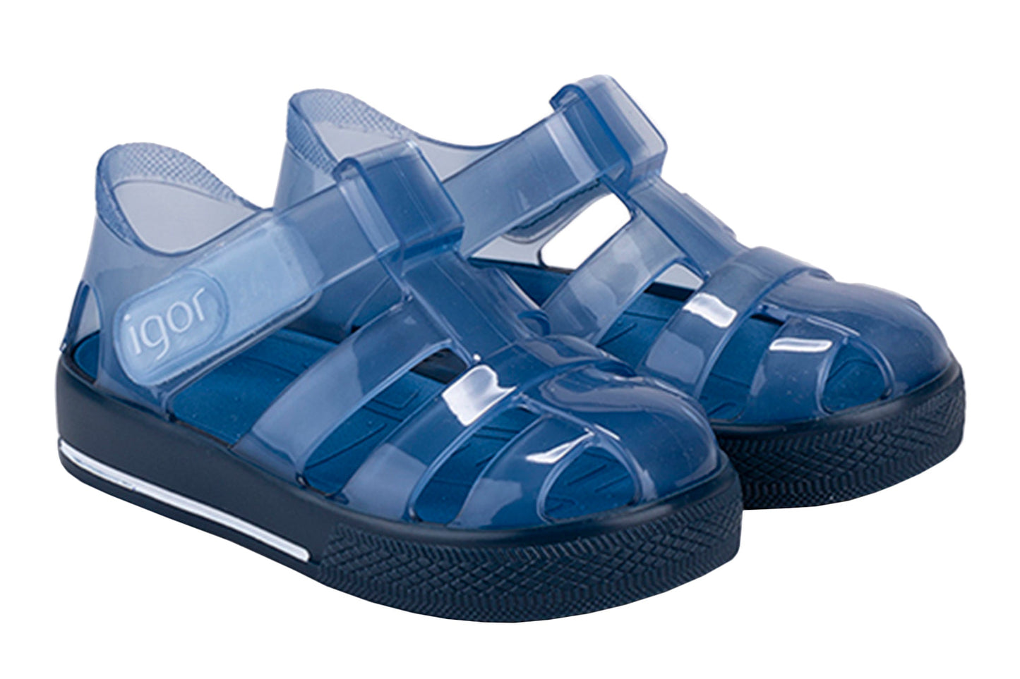 Igor Summer Star Jelly Play Shoes | Navy Sparkle