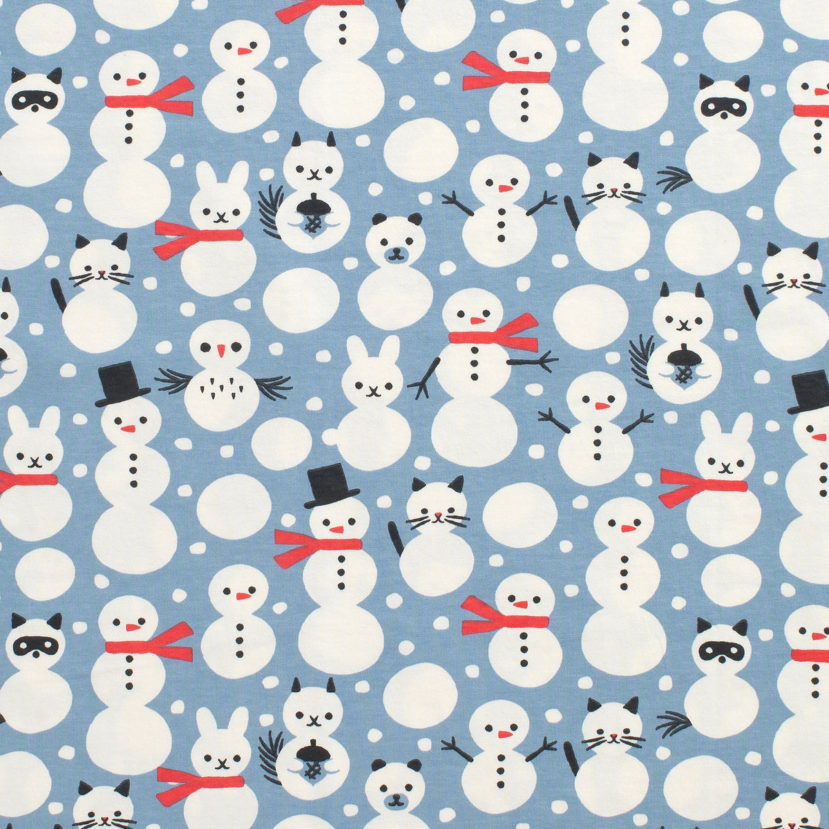 French Terry Jumpsuit - Snow Creatures Blue