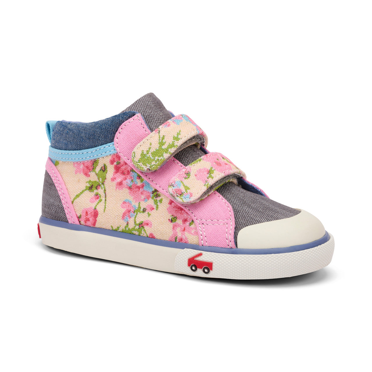 See Kai Run Kya Hightop Sneaker | Beige Floral Mix