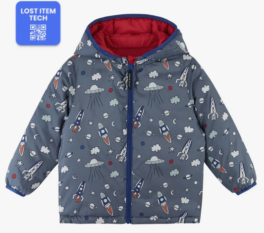 Winter Reversible Hooded Puffer Jacket | Red