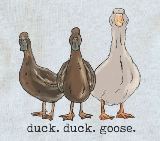 "duck. duck. goose" Beige Onesie