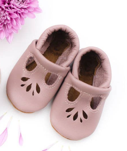 Lotus T-Strap Shoe Baby Girl & Toddler | Dusty Rose