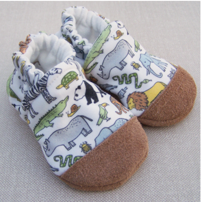 Organic Cotton Infant and Toddler Slippers | Animals