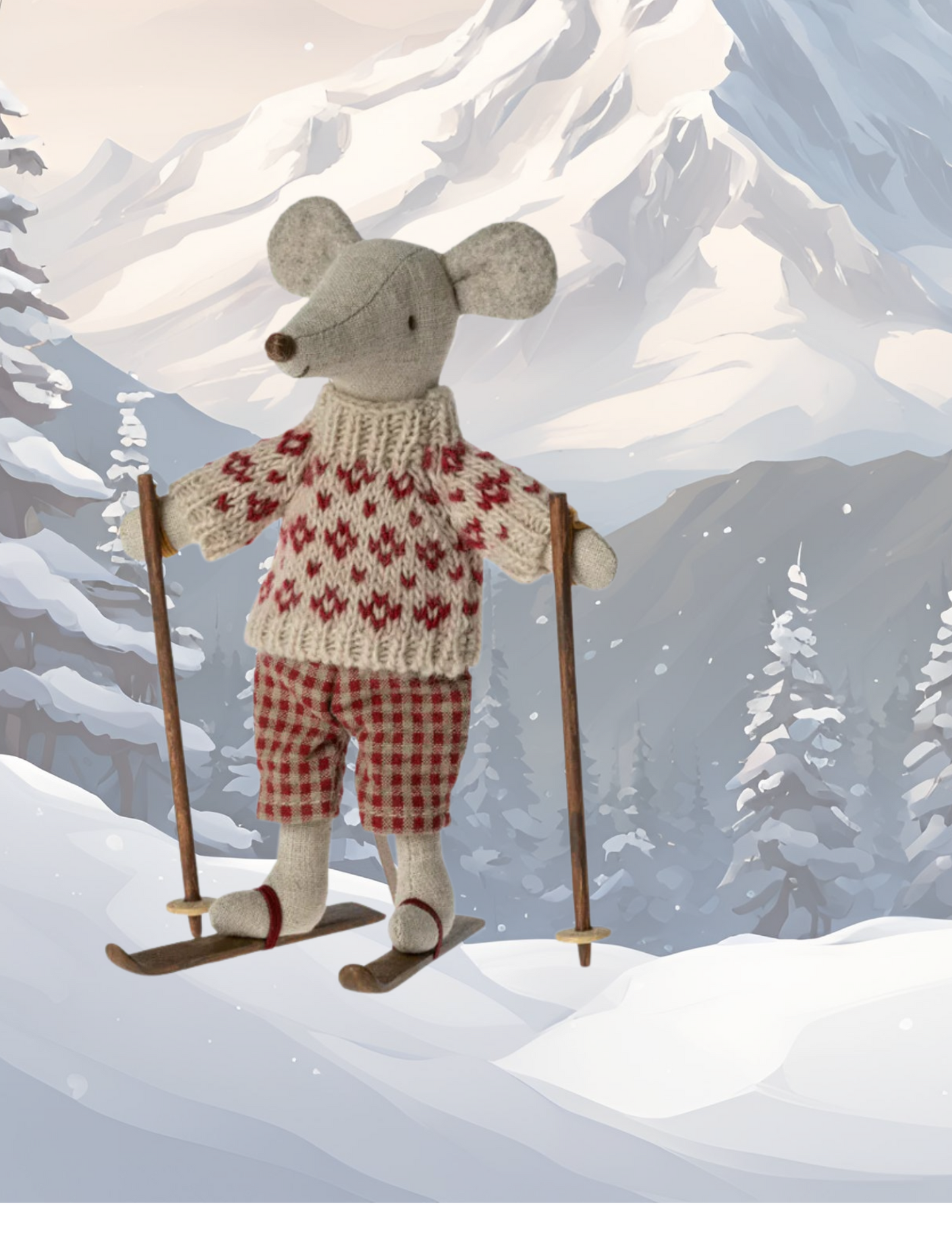 Winter Mouse Ski Set- Red