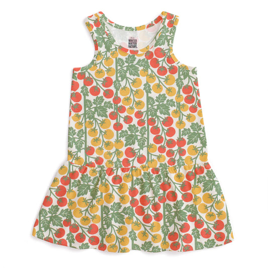 Valencia Dress - Tomato Vines Red & Yellow