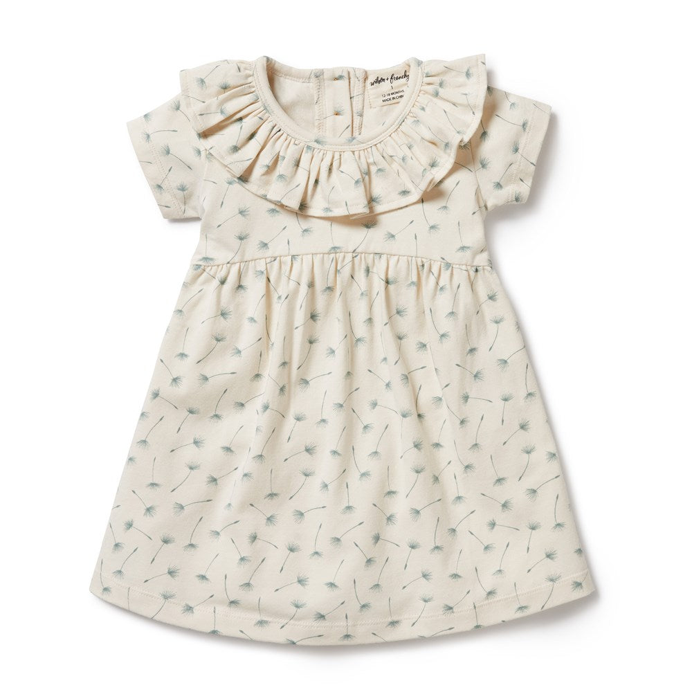 Organic Cotton Crinkle Ruffle Dress | Float Away