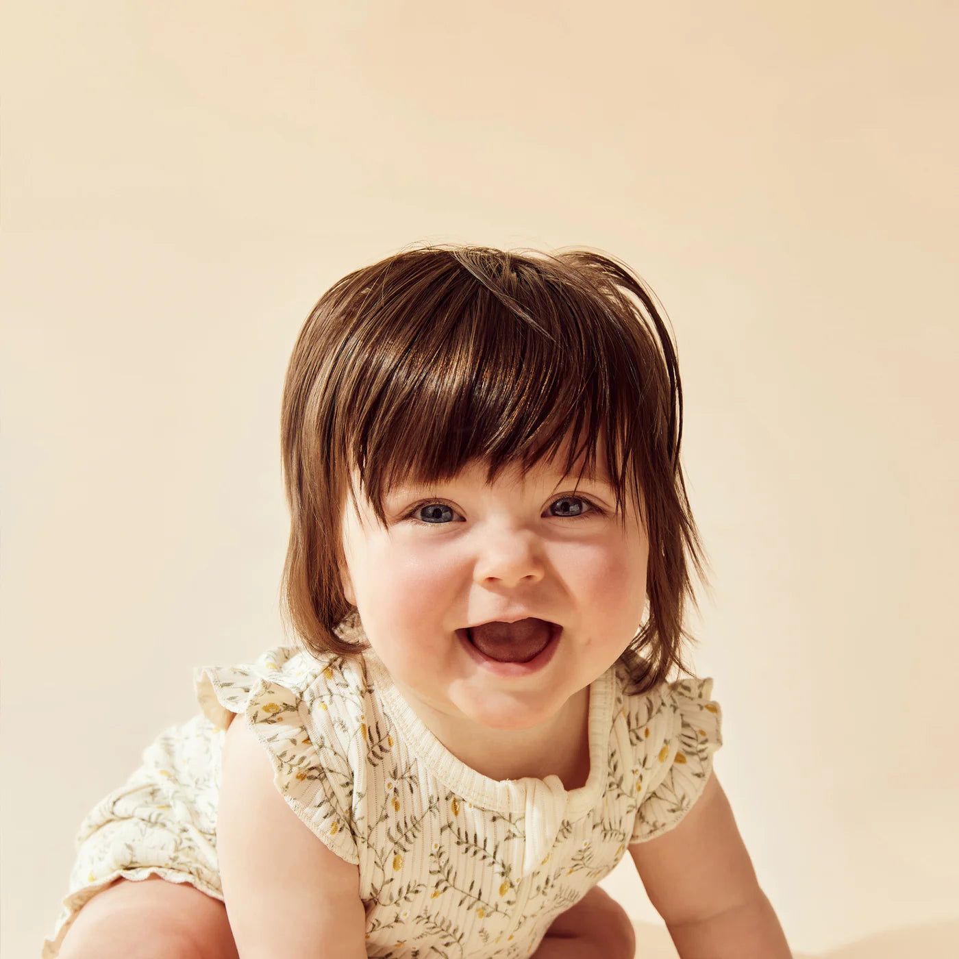 Lemon Leaf Organic Ruffle Zipsuit