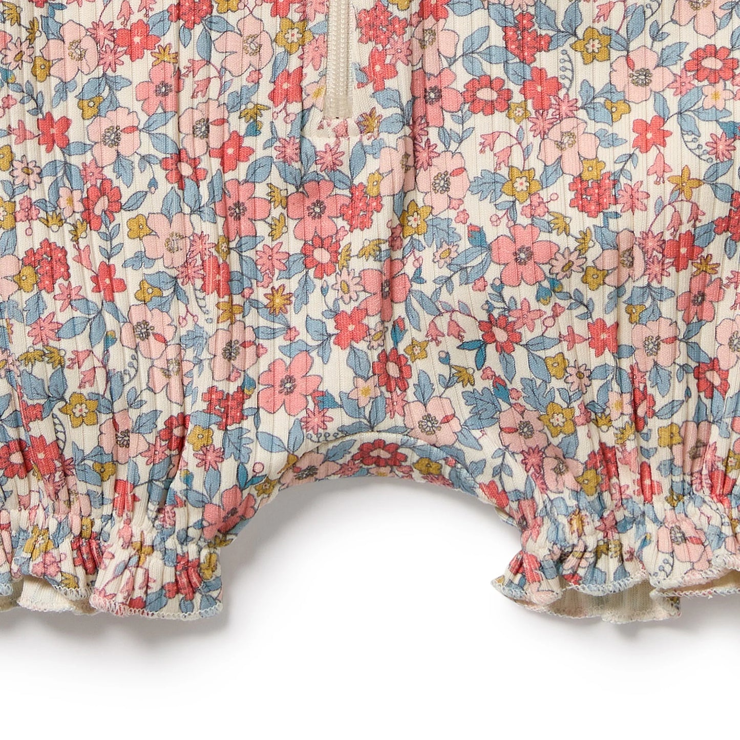 Summer Bloom- Organic Ruffle Zipsuit