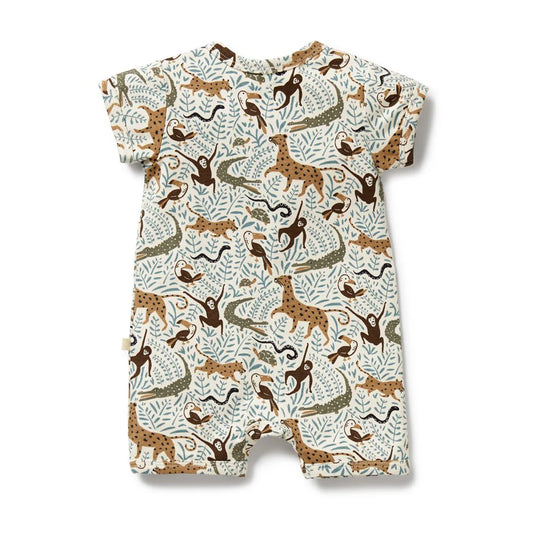 Organic Cotton Boyleg Zipsuit | Mini Jungle