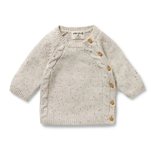 Cookie and Cream Organic Knitted Kimono Cardigan