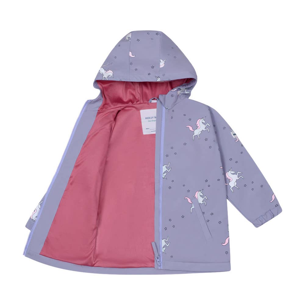 Unicorn color changing rain jacket