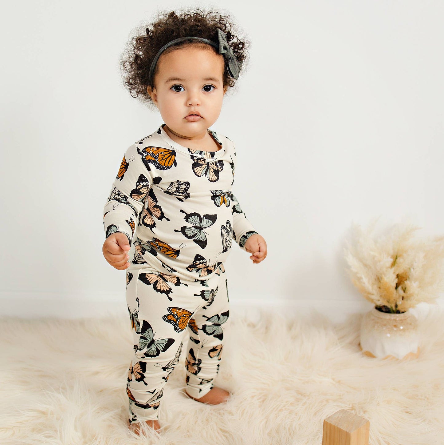 Bamboo Toddler Two-Piece Pajamas Butterflies