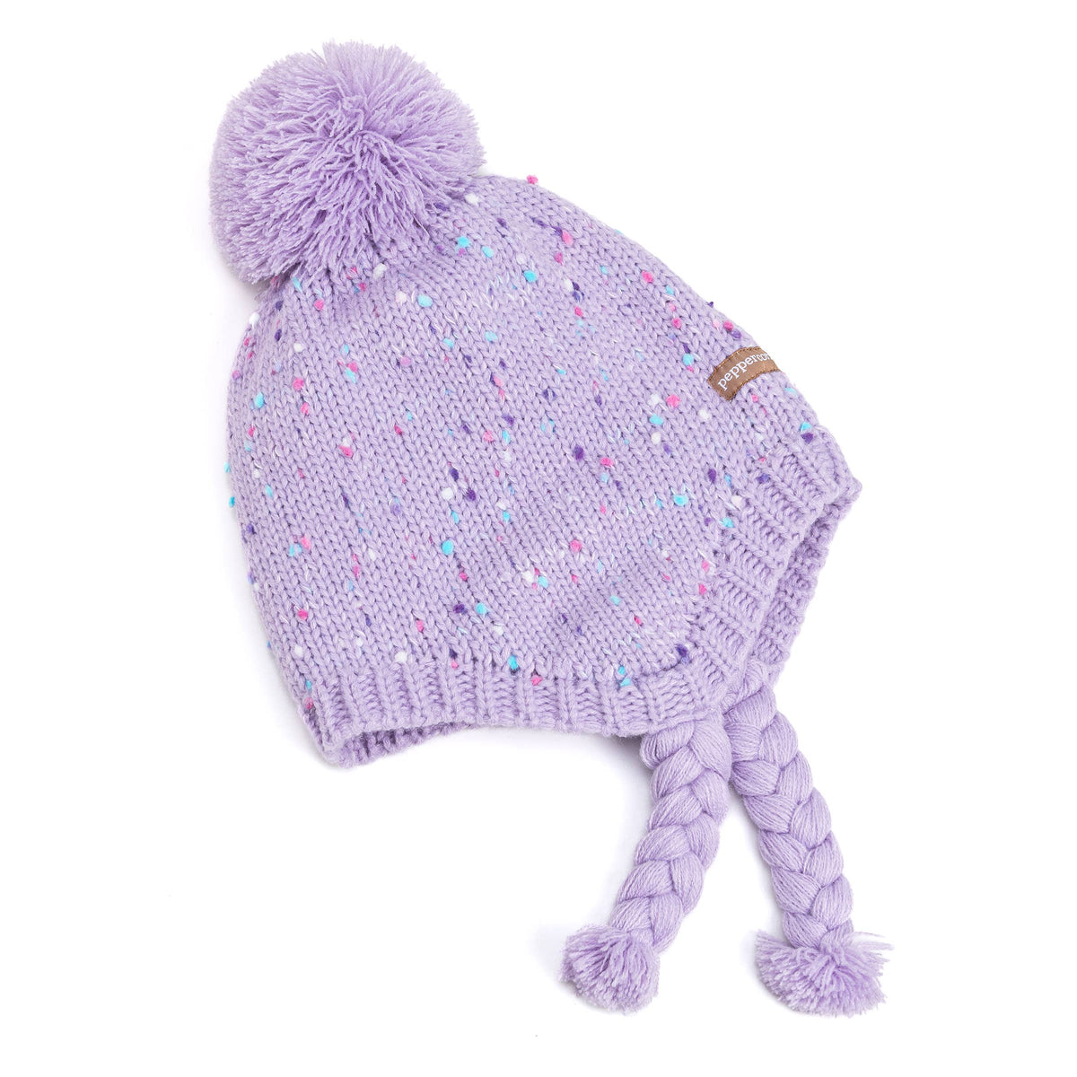 Girls Specked Earflap Winter Hat with Braids - Ages (1-12 Y)