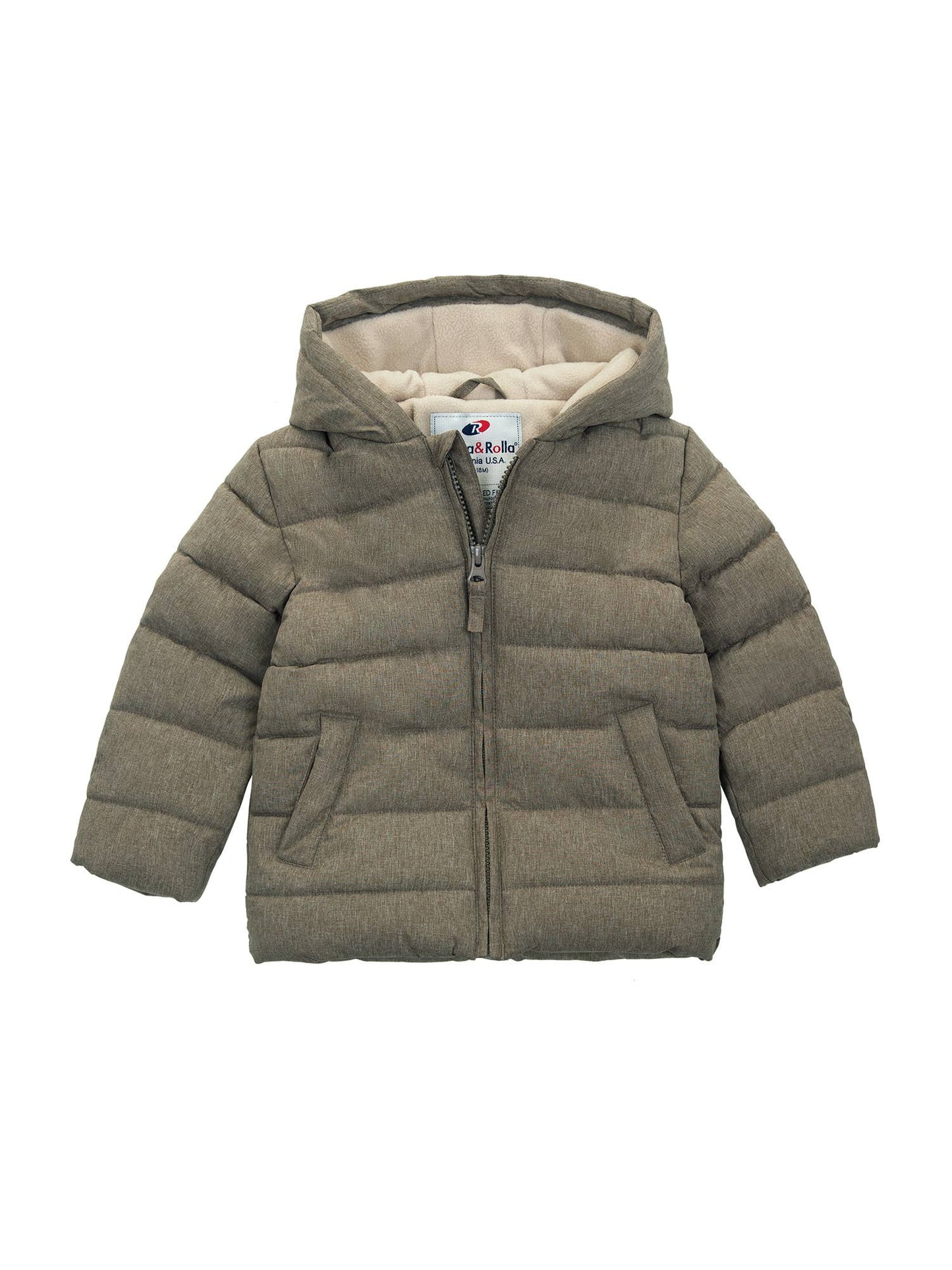 Toddler Boys' Fleece Hooded Puffer Jacket