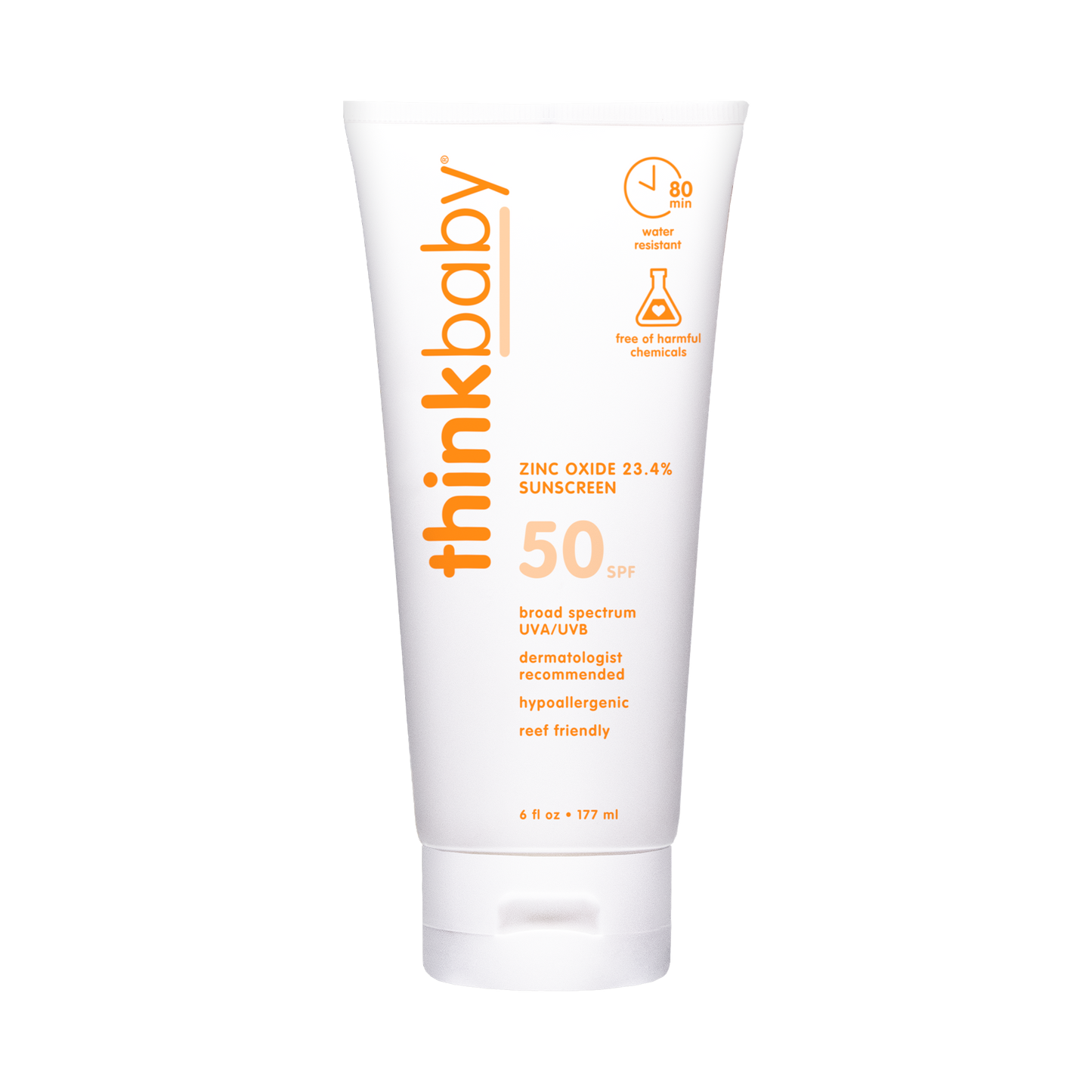 Think Baby SPF 50 Sunscreen (6oz), EWG Rated #2