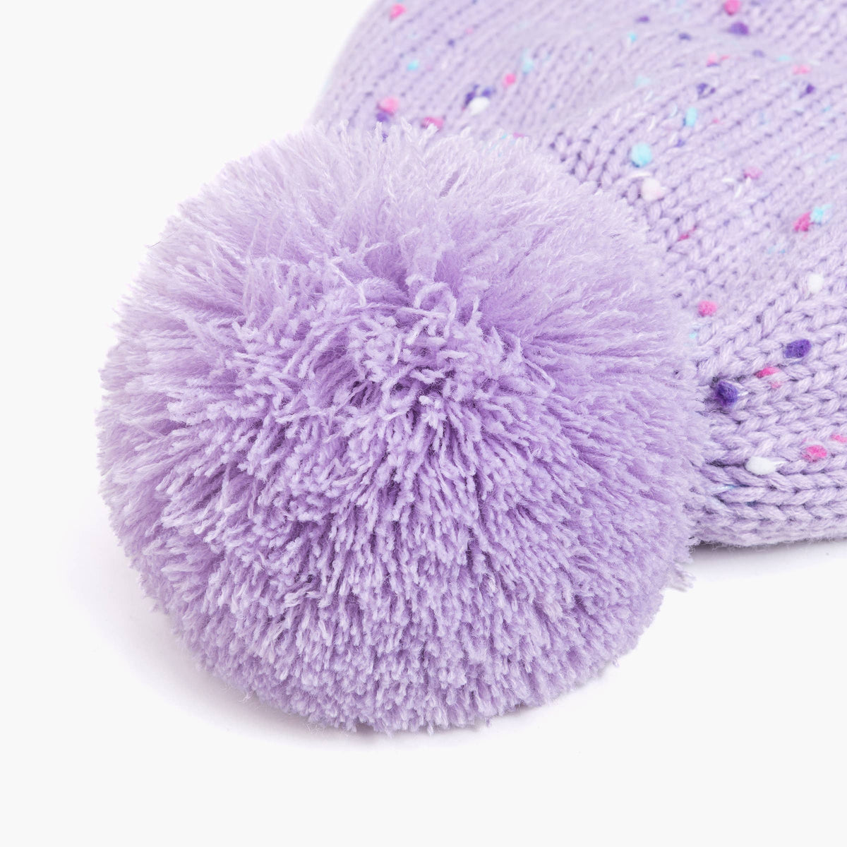 Girls Specked Earflap Winter Hat with Braids - Ages (1-12 Y)