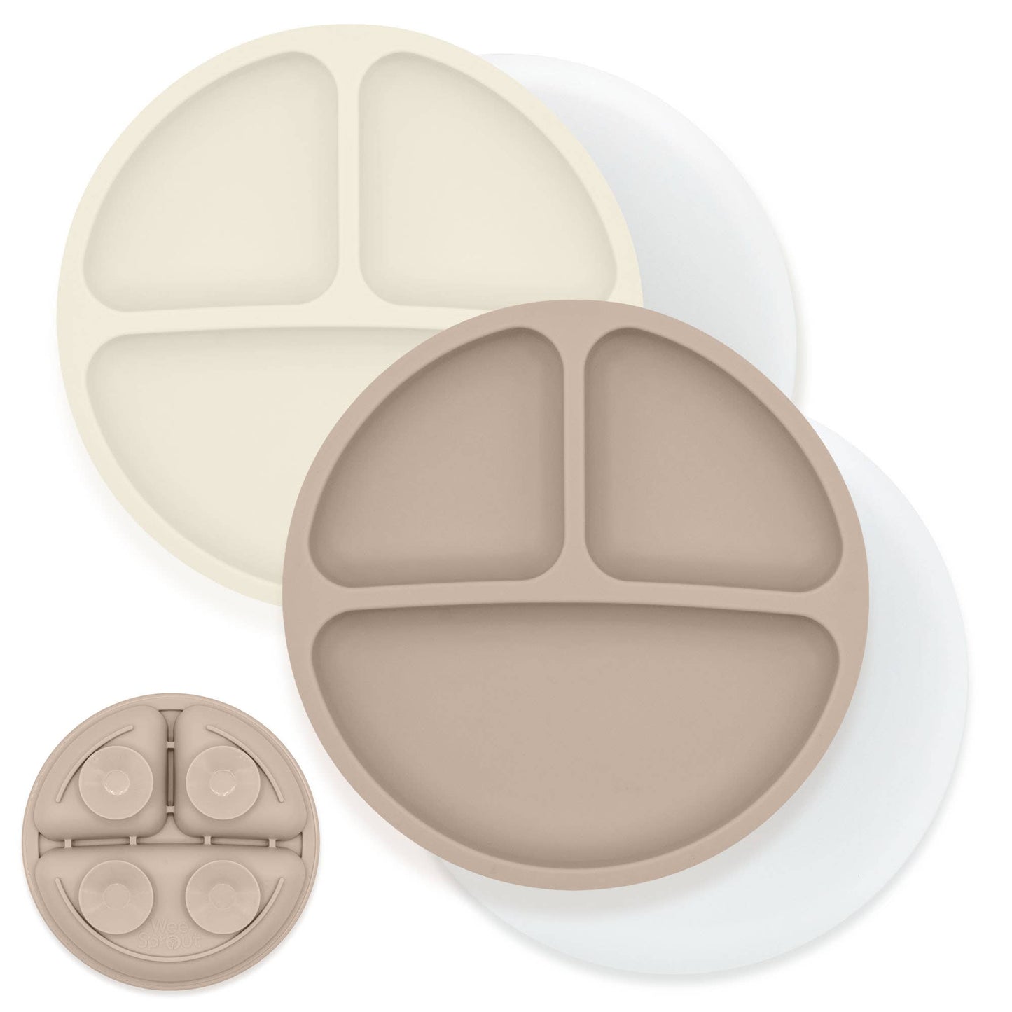 Silicone Divided Suction Plates – Set of 2